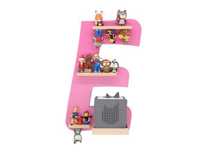 4260641122776 - Holz Buchstabe E Kinder Regal Toniebox Figuren Wandregal Tonies Musikbox (Farbe Pink)