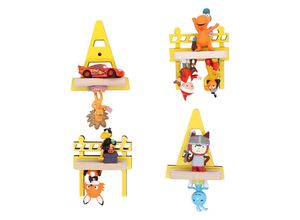 4260641122912 - Holz Baustelle Set Kinder Regal Toniebox Figuren Wandregal Tonies Musikbox (Farbe Gelb)