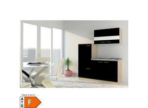 4260641222582 - Economy Küchenzeile KB160ESS 160 cm Schwarz mit Pantryauflage 4260641222582 - Economy Küchenzeile KB160ESS 160 cm Schwarz mit Pantryauflage