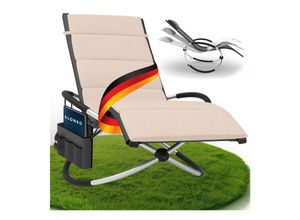 4260641681013 - Relax-Schaukelliege inkl Seitentasche Anthrazit + Auflage Creme