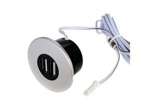 4260642311131 - kalb Einbau USB-Hub Silbergrau Steckdose für Smartphone Tablet E-Reader Möbeleinbau 12V