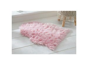 4260644456595 - Dekoleidenschaft - Kunstfell Softpink rosa 65x90 cm Dekofell Teppich Sitzauflage