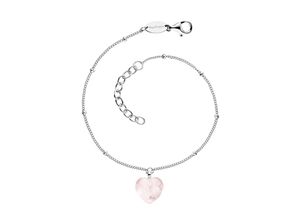 4260645861527 - Silberarmband ENGELSRUFER With Love - Herzensangelegenheit ERB-HEART-RQ Armbänder Gr Silber 925 (Sterlingsilber) bunt (silberfarben rosa rosa) Damen mit Rosenquarz