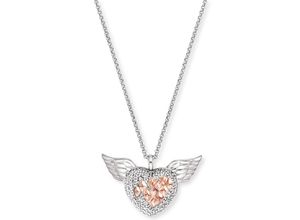 4260645863330 - Kette mit Anhänger ENGELSRUFER Heartangel ERN-HEARTANGEL-BIR Halsketten Gr Silber 925 (Sterlingsilber) Länge 55 cm rosegold (silberfarben roségoldfarben kristallweiß) Damen mit Zirkonia (synth)