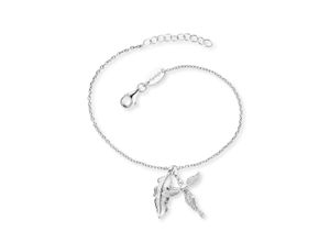 4260645863439 - Armband ENGELSRUFER Feder & Engel ERB-FEDER-ANGEL Armbänder Gr Silber 925 (Sterlingsilber) silberfarben (silberfarben kristallweiß kristallweiß) Damen Armbänder Silber mit Zirkonia (synth)