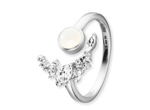 4260645864689 - Fingerring ENGELSRUFER Moonlight ERR-LILMOON-MO Fingerringe Gr 2 g Silber 925 (Sterlingsilber) 13 mm weiß (silberfarben weiß kristallweiß kristallweiß) Damen Fingerringe mit Mondstein und Zirkonia