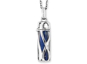 4260645866294 - Kette mit Anhänger ENGELSRUFER POWERFUL STONE LAPISLAZULI ERN-HEAL-LP-S Halsketten Gr S Silber 925 (Sterlingsilber) Länge 50 cm bunt (silberfarben blau blau) Damen Ketten mit Anhänger zu Kleid Shirt Jeans Sneaker Anlass Geburtstag Weihnachten