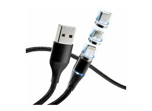 4260645880344 - Kremer Magnetisches Lade & Datenkabel 3in1 Schnell-Ladekabel PD+QC 30 USB-C iPhone Micro-USB schwarz 4260645880344 - Kremer Magnetisches Lade & Datenkabel 3in1 Schnell-Ladekabel PD+QC 30 USB-C iPhone Micro-USB schwarz