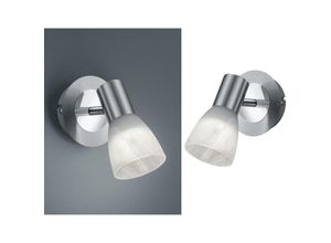 4260647050387 - Leuchten - 1-flammiger led Wandstrahler 2er Set Nickel matt mit Glasschirm Spot schwenkbar