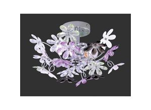 4260647052732 - Meinewunschleuchte - Verspielte led Deckenleuchte Ø38cm im floralen Design - Chrom Multicolor