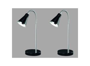 4260647052800 - Moderne flexible LED Schreibtischleuchte 2er SET 1 flammig Kunststoff in Schwarz