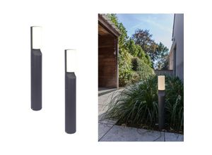 4260647053098 - - Moderne led Wegelampen im 2er set für den Garten Zylinder Design alu Anthrazit