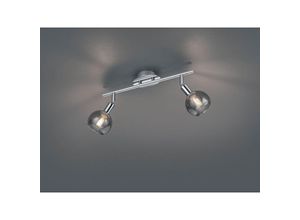 4260647055559 - Reality Leuchten - led Deckenstrahler 2 flammig Wandstrahler Chrom Rauchglas in Smoke 40cm breit