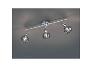 4260647055573 - Reality Leuchten - led Deckenstrahler 3 flammig Wandstrahler Chrom Rauchglas in Smoke 58cm breit