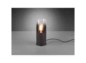 4260647056211 - Zeitlose LED Tischleuchte aus schwarz mattem Metall & Rauchglas Höhe 25cm