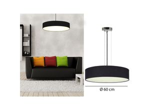 4260647057355 - Smartwares - Zeitlose runde Hängeleuchte mit Stoffschirm in Schwarz ø 60cm