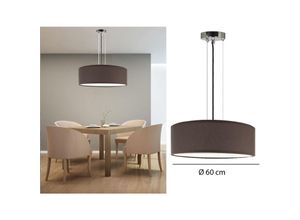 4260647057362 - Smartwares - Zeitlose runde Hängeleuchte mit Stoffschirm in Braun ø 60cm