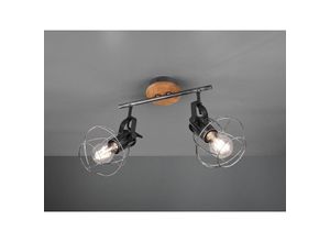 4260647058628 - 2-flammiger LED Deckenstrahler mit Retro Drahtgeflecht aus Metall Silber