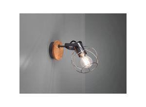 4260647058635 - Leuchten - Einflammiger led Wandstrahler mit Retro Drahtgeflecht aus Metall in Silber