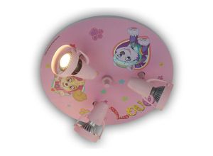 4260647059021 - - led Kinderzimmer Deckenstrahler Ø35cm 3 flammig schwenkbare Spots Rosa