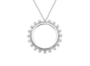 4260647225242 - Dkeniz Anhänger mit Kette 925 - Sterling Silber Zirkonia weiß 43+7cm Glänzend