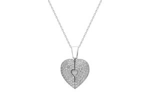 4260647225389 - Dkeniz Anhänger mit Kette 925 - Sterling Silber Zirkonia weiß 38+5cm Glänzend