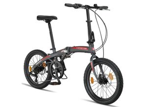 4260647782097 - Licorne Bike Phoenix 2D Cross 20 Zoll Aluminium Faltrad Klapprad Scheibenbremse Discbremse Faltfahrrad Herren Damen 7 Gang Kettenschaltung Folding City Bike Alu-Rahmen
