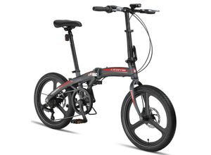 4260647782110 - Licorne Bike Phoenix 2D Cross 20 Zoll Aluminium Faltrad Klapprad Scheibenbremse Discbremse Faltfahrrad Herren Damen 7 Gang Kettenschaltung Folding City Bike Alu-Rahmen