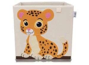 4260648330747 - Aufbewahrungsbox mit Tiger Motiv i Spielzeugbox mit Tiermotiv passend für Würfelregale i Ordnungsbox für das Kinderzimmer i Aufbewahrungskorb