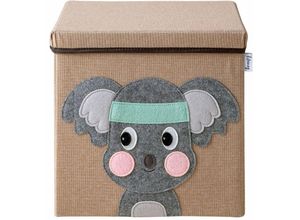 4260648330761 - Aufbewahrungsbox mit Deckel und Koala i Spielzeugbox mit Tiermotiv passend für Würfelregale i Ordnungsbox für das Kinderzimmer i Aufbewahrungskorb