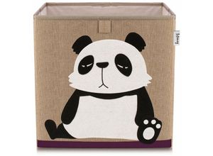 4260648330884 - Aufbewahrungsbox mit Panda Motiv i Spielzeugbox mit Tiermotiv passend für Würfelregale i Ordnungsbox für das Kinderzimmer i Aufbewahrungskorb