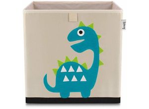 4260648330952 - Aufbewahrungsbox mit Dino Motiv i Spielzeugbox mit Tiermotiv passend für Würfelregale i Ordnungsbox für das Kinderzimmer i Aufbewahrungskorb