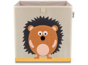 4260648330976 - Aufbewahrungsbox mit Igel Motiv i Spielzeugbox mit Tiermotiv passend für Würfelregale i Ordnungsbox für das Kinderzimmer i Aufbewahrungskorb