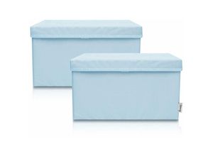 4260648331355 - 2-Set Aufbewahrungsbox Kinder (37x25x21cm) i Aufbewahrungskorb für Kinderzimmer und Wohnbereich i Kinder Aufbewahrungskiste (Hellblau)-833135