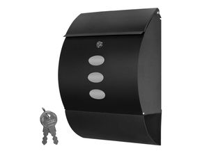 4260649281758 - Grafner® Edelstahl Briefkasten Schwarz mit Zeitungsrolle und 3 Sichtfenstern Postkasten