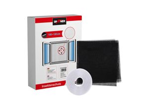 4260649282564 - Grafner® Insektenschutz Fliegengitter Fenster 100x130cm mit Klettband IS10903 schwarz
