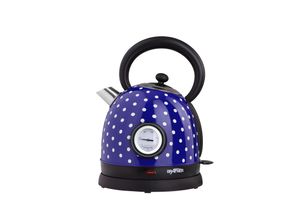 4260649283387 - Grafner® Retro-Wasserkocher 18 Liter 2200 Watt mit Thermometer blau   Pünktchen WK10863