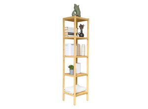 4260649285169 - Badregal mit 5 Etagen aus Bambus 147x33x33 cm