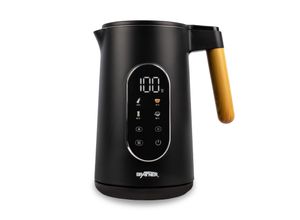 4260649285473 - Wasserkocher Edelstahl Holzdekor mit Temperatureinstellung und Display schwarz 2200W 17L