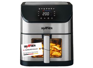 4260649285589 - Doppel-Heißluftfritteuse 8 Liter Edelstahl digital 1800 Watt