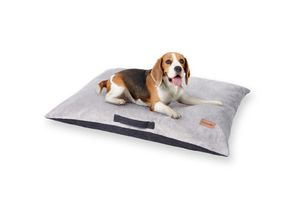 4260652850262 - Brunolie - Hundebett Hundematte waschbar orthopädisch rutschfest atmungsaktiv Memory-Schaum Größe m (80 x 10 x 55 cm) - Taubengrau