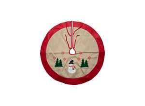 4260652898905 - Peveha24 - Weihnachtsbaumdecke 90cm mit Stick Motiv Schneemann Christbaumdecke