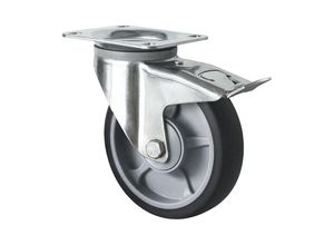 4260654037845 - TPE-Reifen auf PP-Felge ab 2 Stk Rad-Ø x Breite 125 x 35 mm Lenkrolle mit Doppelstopp eurokraft basic 4260654037845 - TPE-Reifen auf PP-Felge ab 2 Stk Rad-Ø x Breite 125 x 35 mm Lenkrolle mit Doppelstopp eurokraft basic