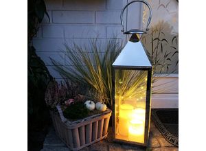 4260656770009 - - Edelstahl-Laterne 54x18x18cm + 50er led Lichterkette + 3 led Kerzen-M06398+MLK115W+MYW52745-46-47 4260656770009 - - Edelstahl-Laterne 54x18x18cm + 50er led Lichterkette + 3 led Kerzen-M06398+MLK115W+MYW52745-46-47