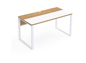 4260656982549 - B&d Home - Schreibtisch Noel Bürotisch mit Kabel Management Computertisch mit weißem Gestell für Büro Jugendzimmer Landhaus skandinavisch Design