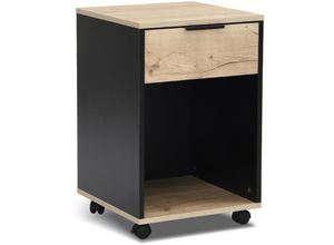 4260656983256 - B&d Home - Rollcontainer mika Aktenschrank mit Schublade und Regal Schreibtischcontainer Regalboden Industrial skandinavisch Design