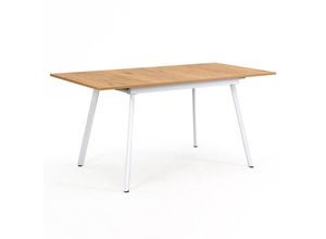 4260656983706 - Essgruppe svantje mit 4 Stühlen ausziehbar 120-160 cm x 80 cm 4-6 Personen Küchentisch mit Metallgestell für Esszimmer Küche skandinavisch modern