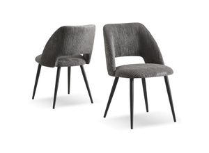 4260656984444 - B&d Home - Esszimmerstühle 2er Set Polsterstuhl mit Armlehne Küchenstuhl Design Stühle Esszimmer Wohnzimmer Küche Metallbeine Webstoff