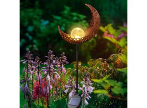 4260657630258 - - Solar Gartenstecker Mond warmweiße led Gartendeko Solarleuchte 102372