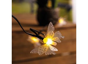 4260657631965 - - Solar Lichterkette Schmetterlinge 30 led warmweiß Party Garten Solar 102183